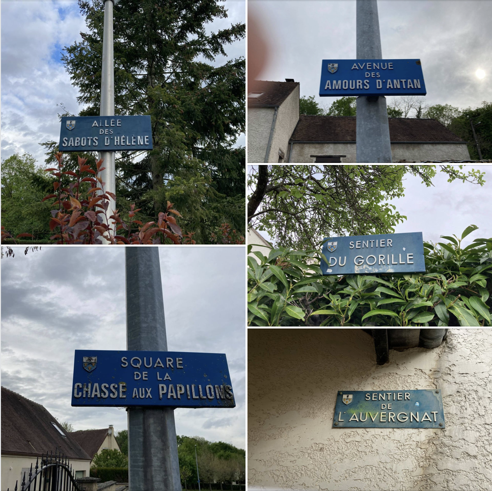plaques de rues à la mémoire des chansons de Brassens