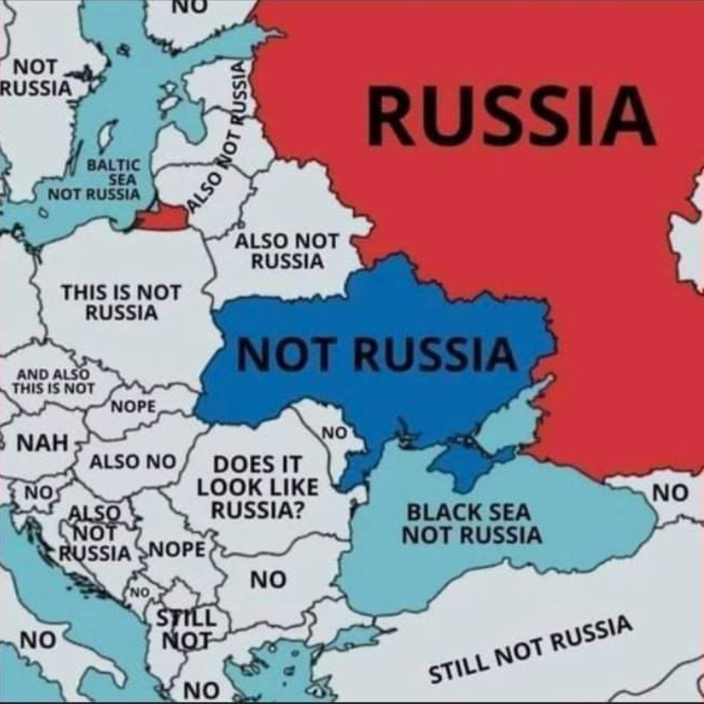 carte de la Russie et des pays qui ne sont pas la Russie