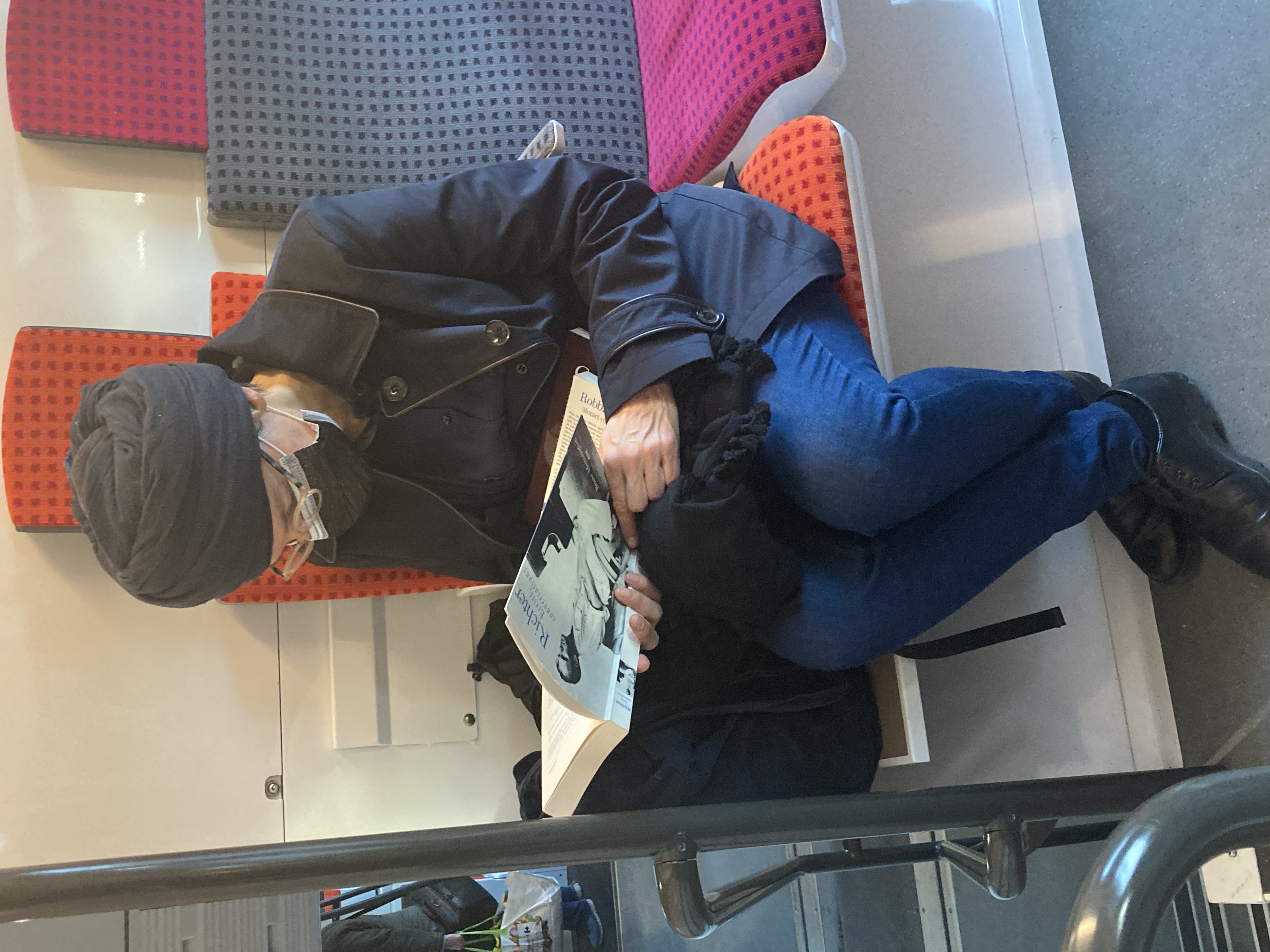 Femme dans le train lisant Richter
